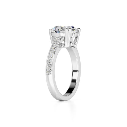 Amber Lab Grown Diamond Ring | White Gold | 3