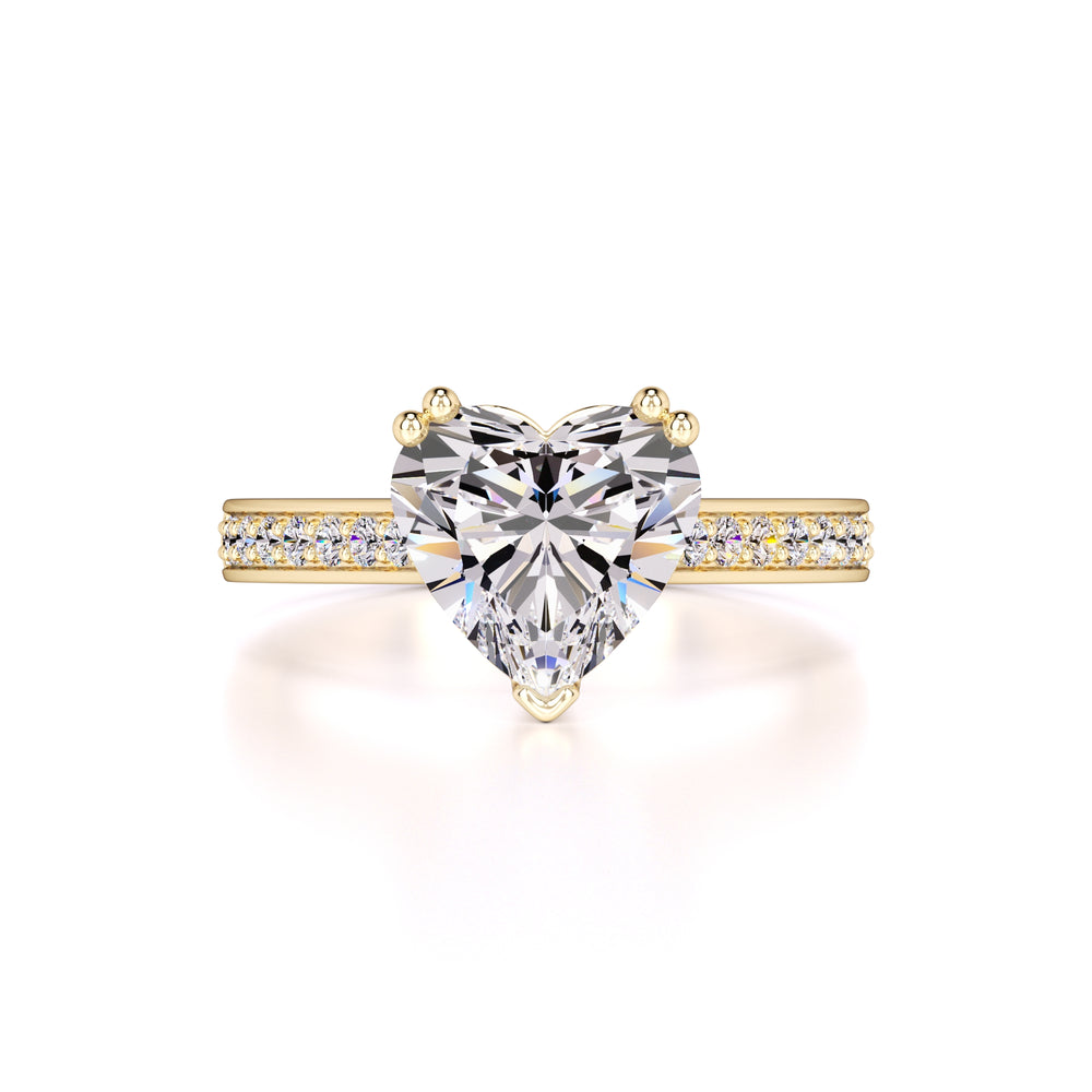 Amber Moissanite & Lab Grown Diamond Ring | Yellow Gold | 1