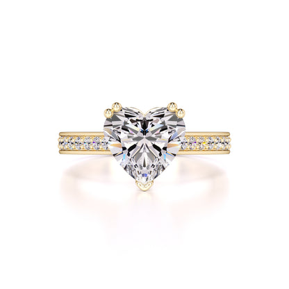 Amber Moissanite & Lab Grown Diamond Ring | Yellow Gold | 1