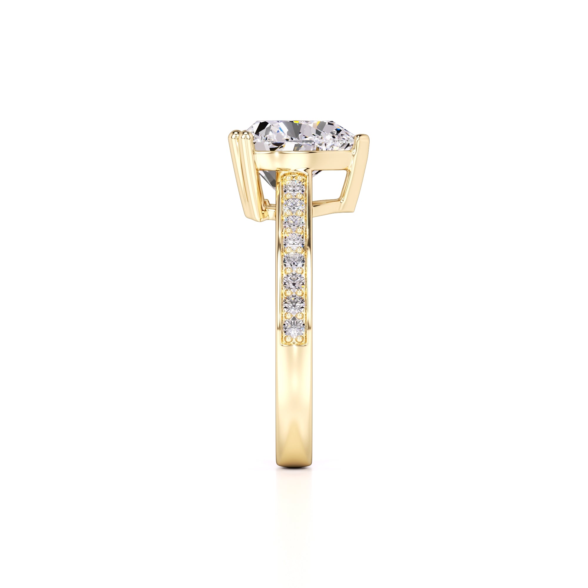 Amber Lab Grown Diamond Ring | Yellow Gold | 4