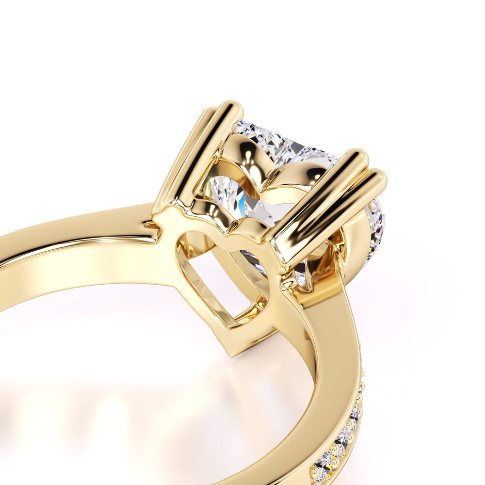 Amber Moissanite & Lab Grown Diamond Ring | Yellow Gold | 2