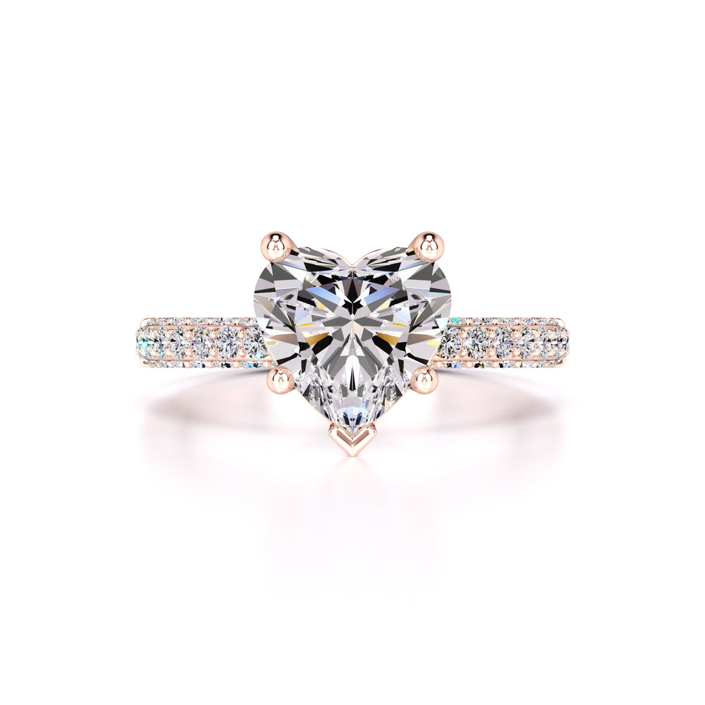 Emma Moissanite & Lab Grown Diamond Ring | Rose Gold | 1