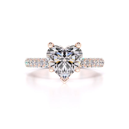 Emma Moissanite & Lab Grown Diamond Ring | Rose Gold | 1