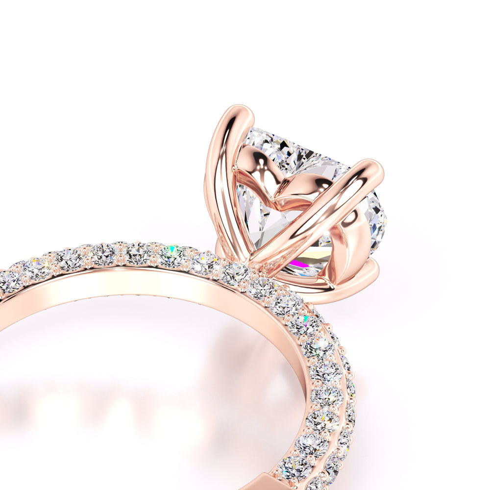Emma Moissanite & Lab Grown Diamond Ring | Rose Gold | 2