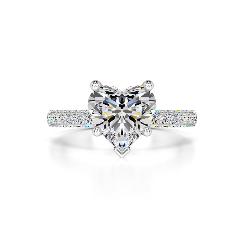 Emma Moissanite & Lab Grown Diamond Ring | White Gold | 1