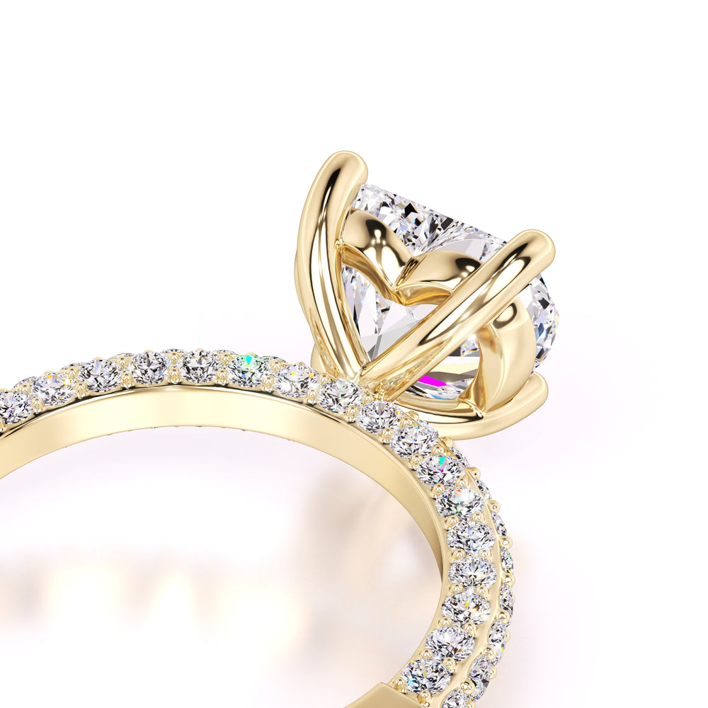 Emma Moissanite & Lab Grown Diamond Ring | Yellow Gold | 2