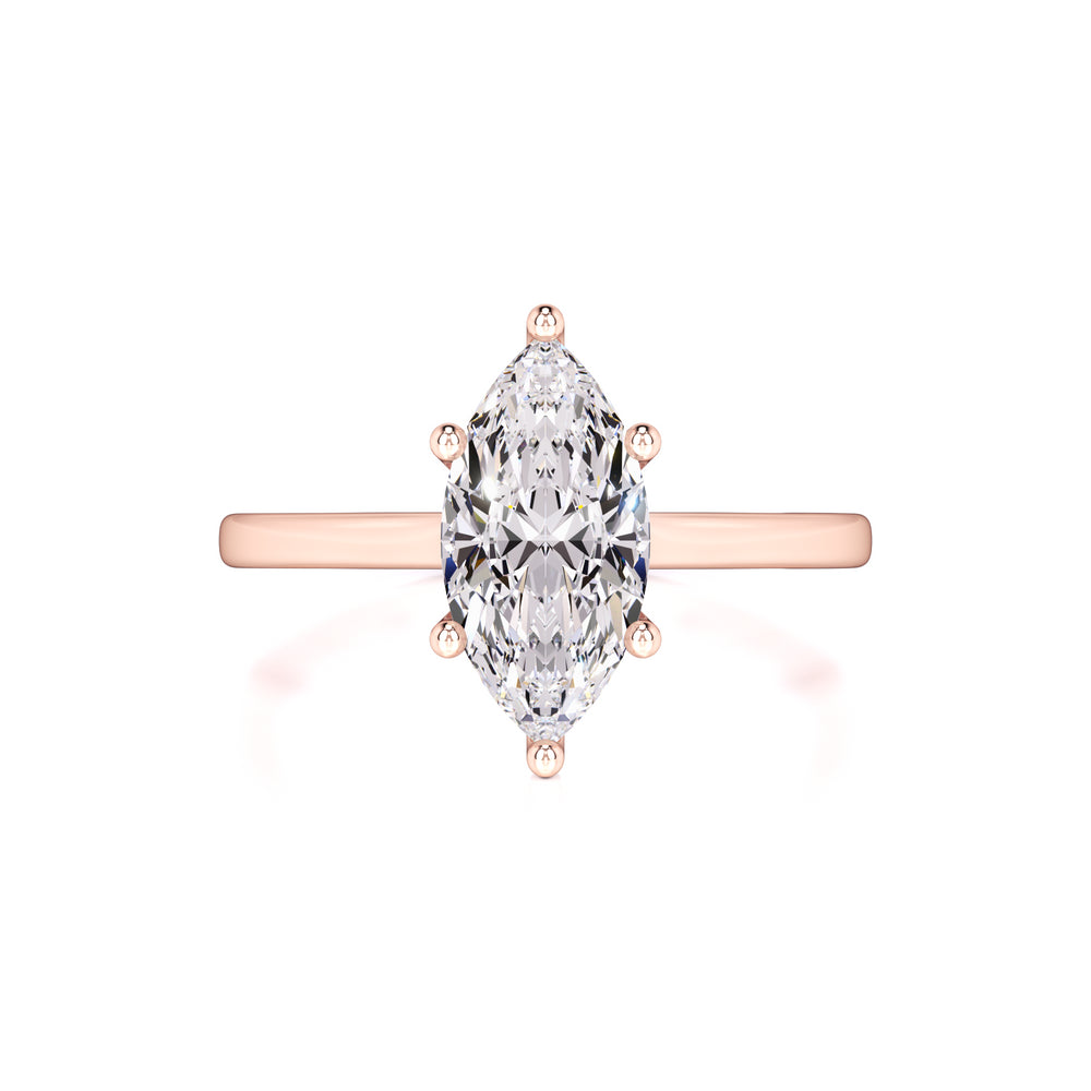 Marina Moissanite & Lab Grown Diamond Ring | Rose Gold | 1