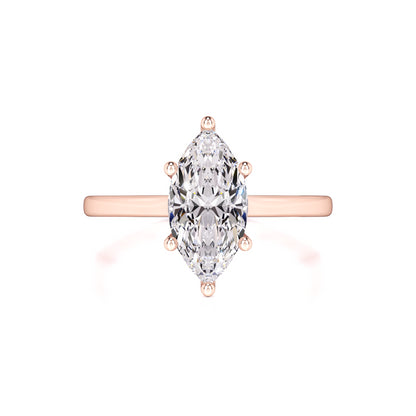 Marina Moissanite & Lab Grown Diamond Ring | Rose Gold | 1