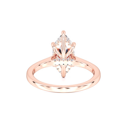 Marina Moissanite & Lab Grown Diamond Ring | Rose Gold | 3