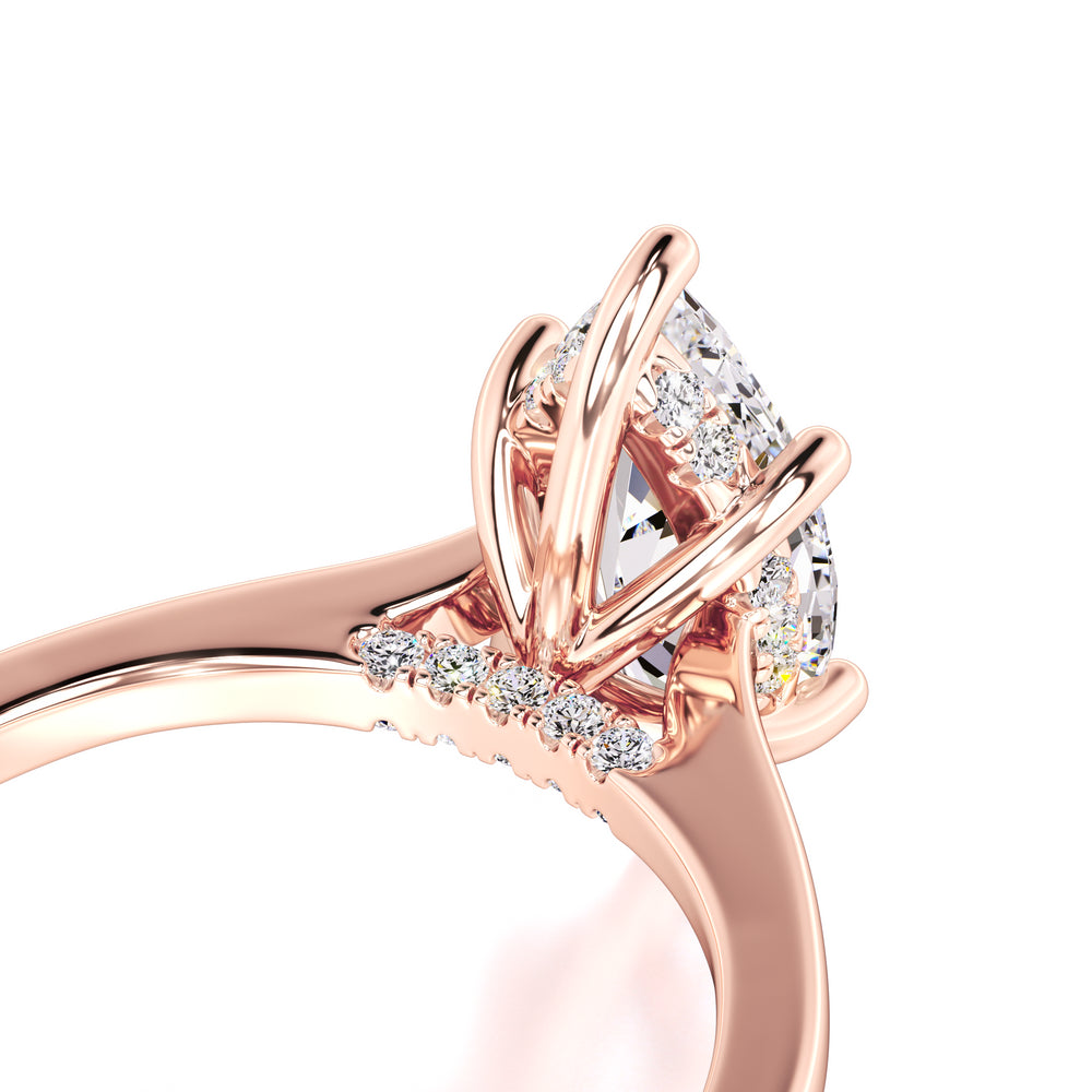 Marina Moissanite & Lab Grown Diamond Ring | Rose Gold | 2
