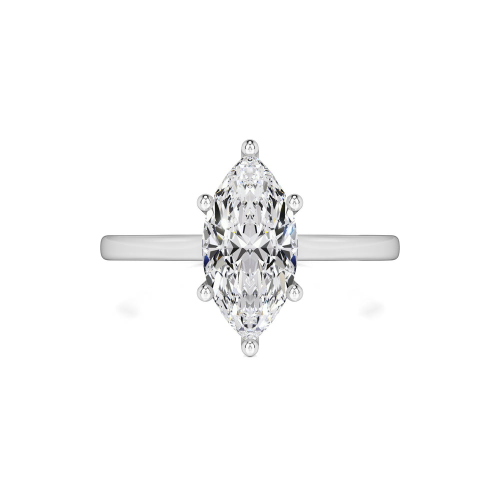 Marina Moissanite & Lab Grown Diamond Ring | White Gold | 1