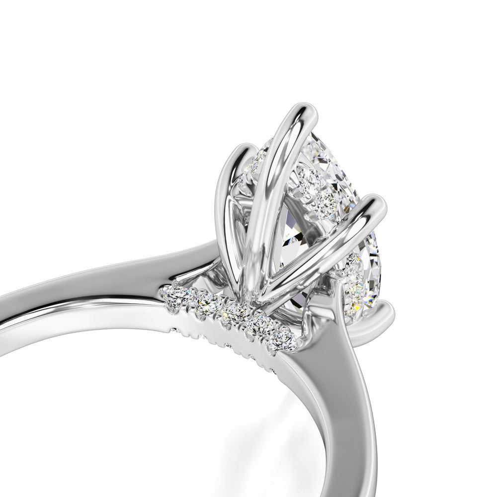 Marina Moissanite & Lab Grown Diamond Ring | White Gold | 2