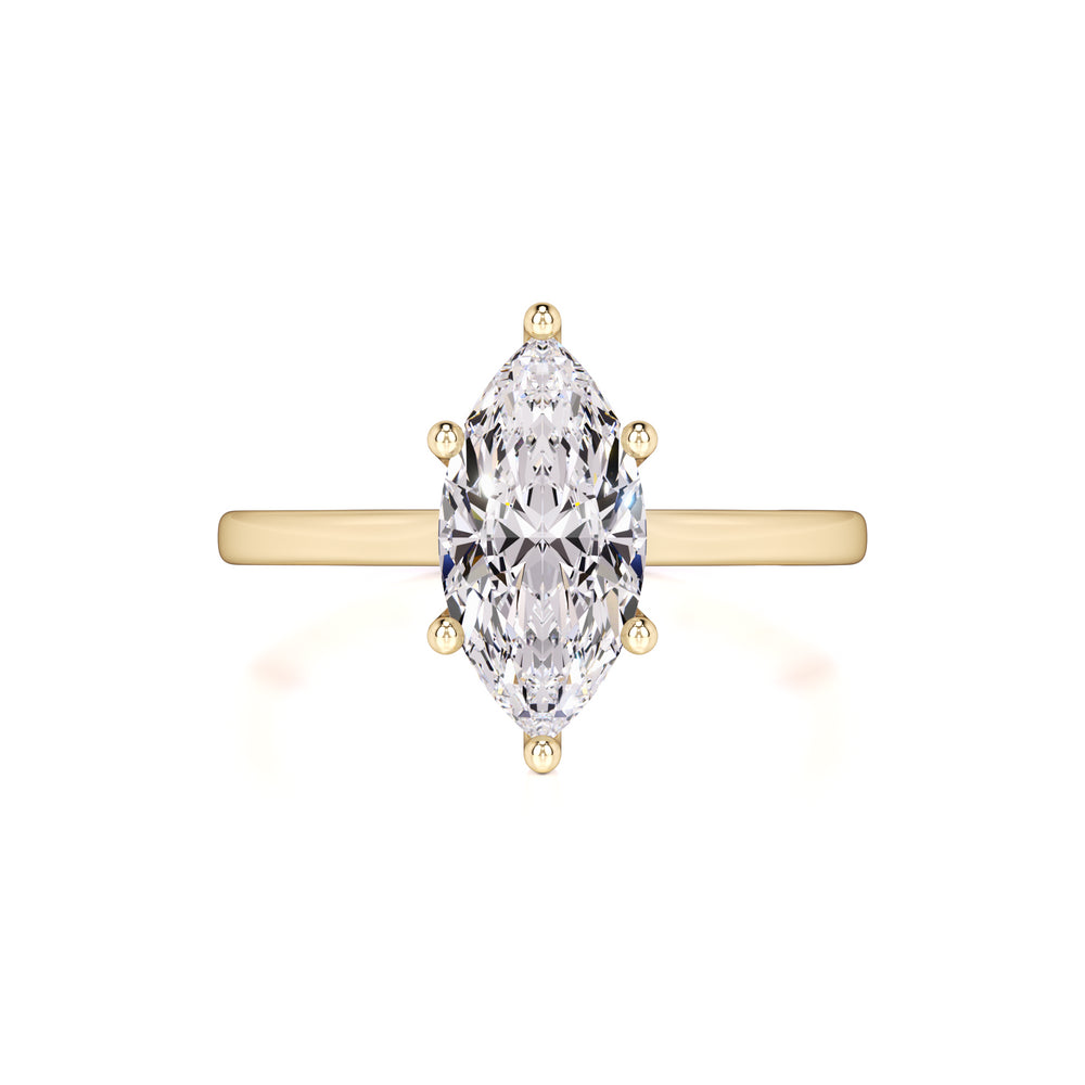 Marina Moissanite & Lab Grown Diamond Ring | Yellow Gold | 1