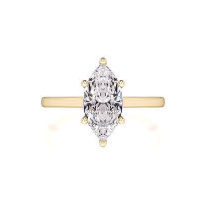 Marina Moissanite & Lab Grown Diamond Ring | Yellow Gold | 1