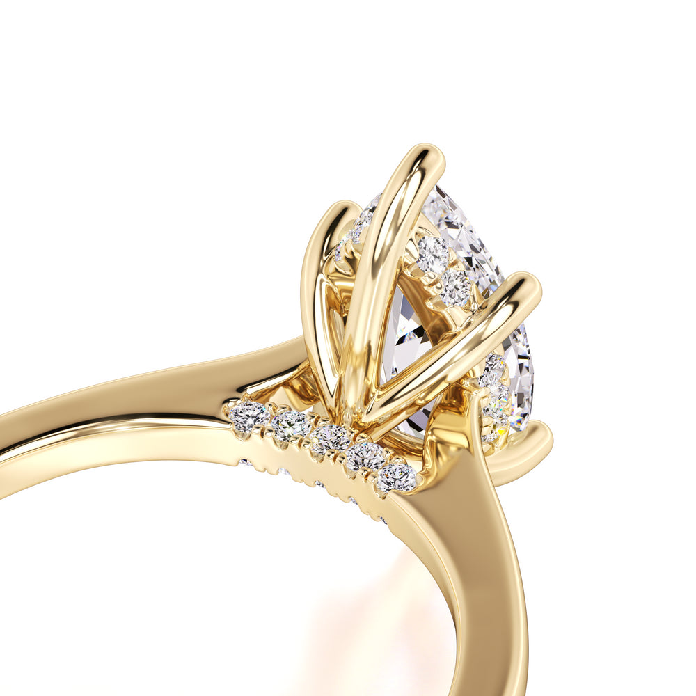 Marina Moissanite & Lab Grown Diamond Ring | Yellow Gold | 2