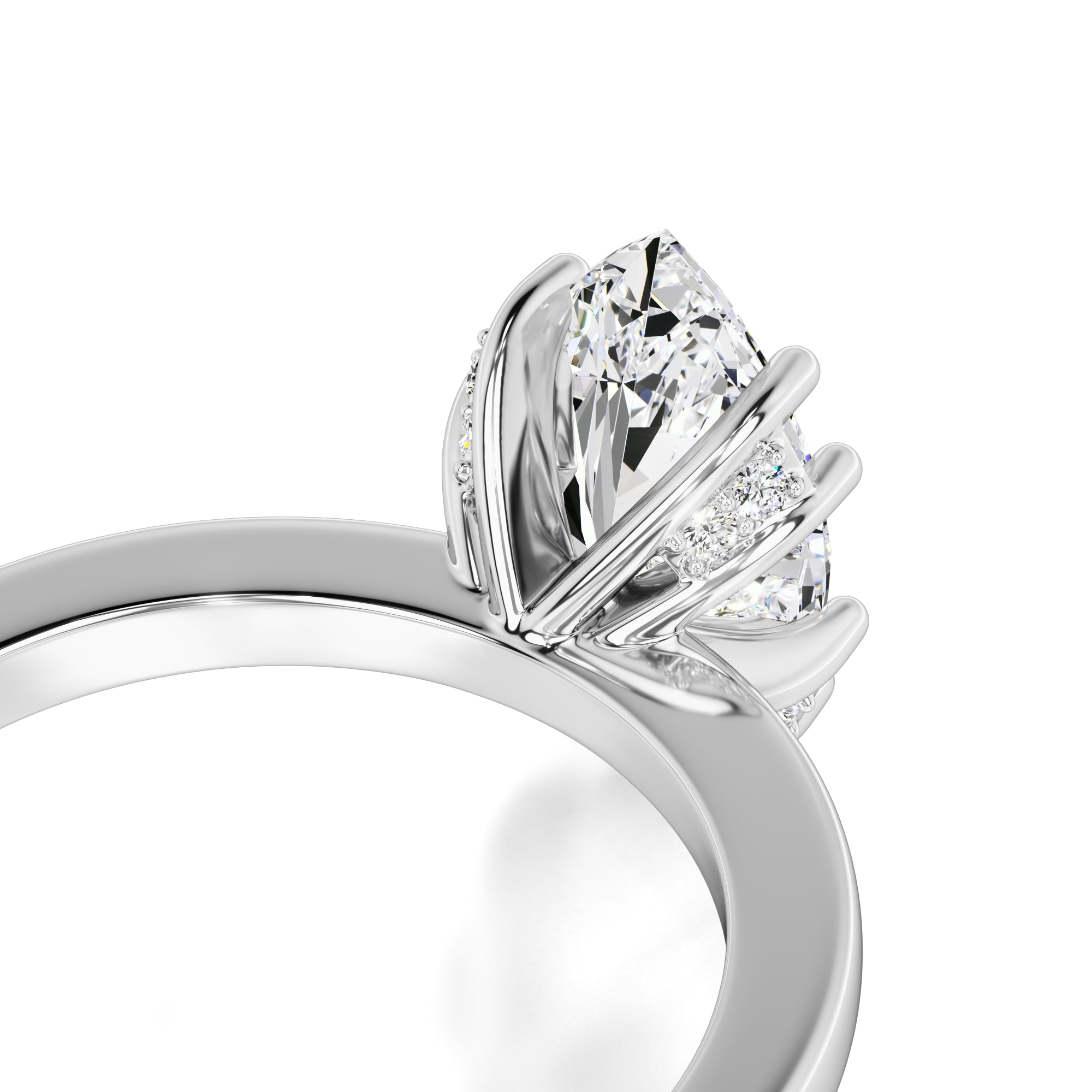 Arielle Moissanite & Lab Grown Diamond Ring | White Gold | 2