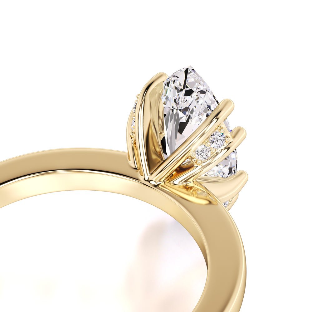Arielle Moissanite & Lab Grown Diamond Ring | Yellow Gold | 2