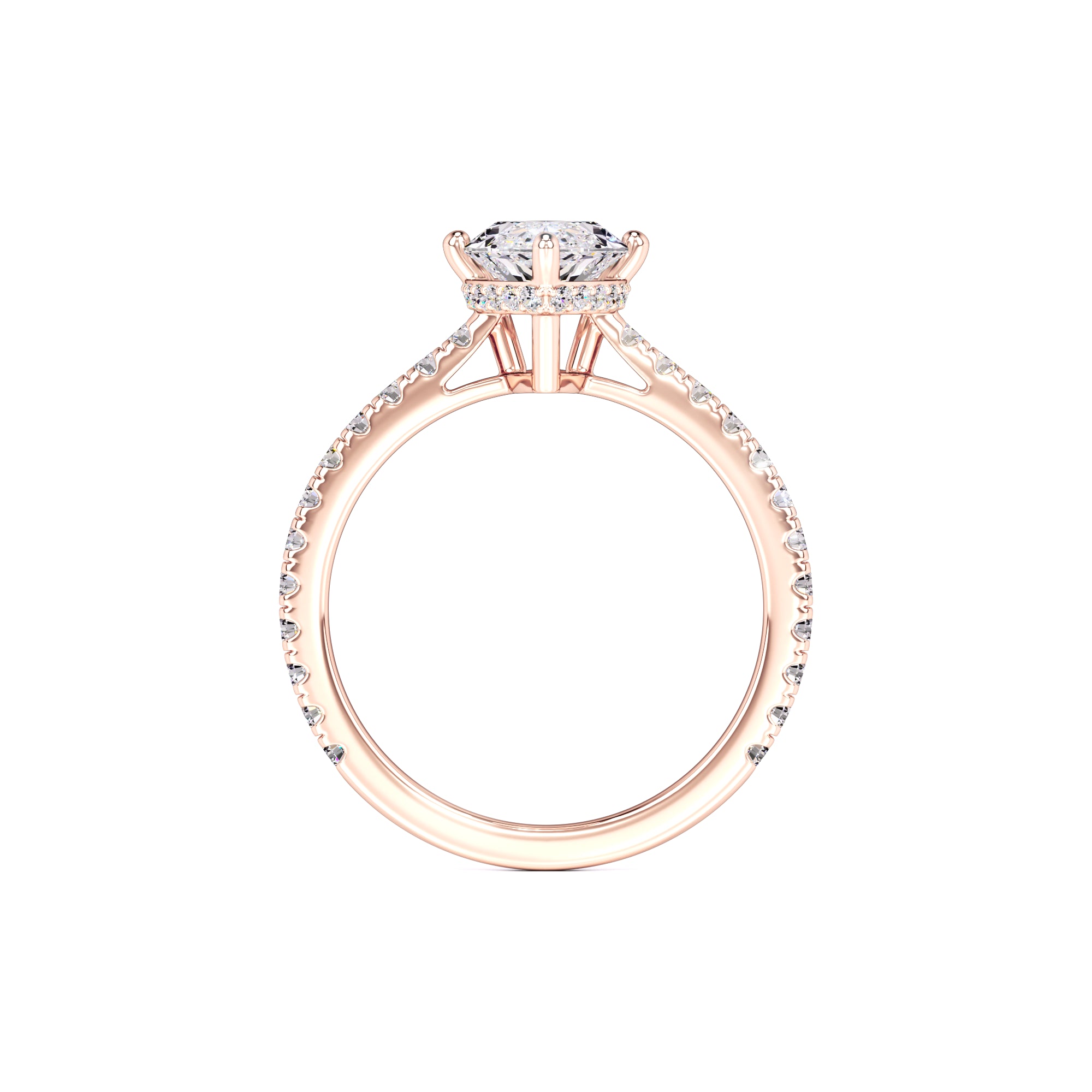 Zoey Moissanite & Lab Grown Diamond Ring | Rose Gold | 4