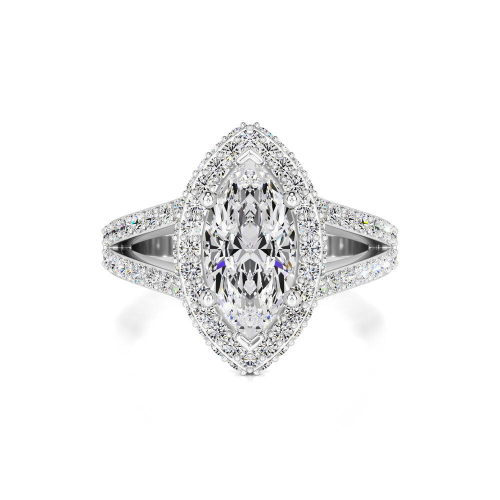 Jasmine Moissanite & Lab Grown Diamond Ring | White Gold | 1