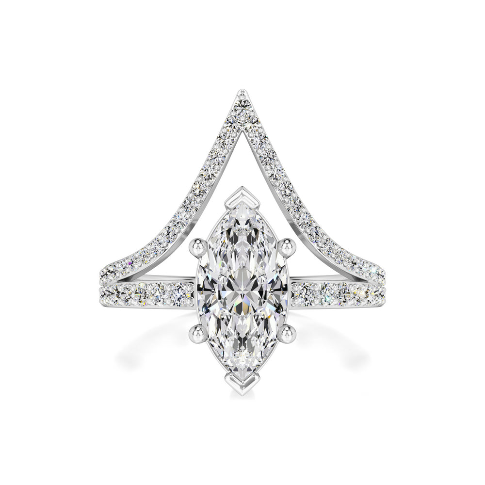 Claudia Moissanite & Lab Grown Diamond Ring | White Gold | 1