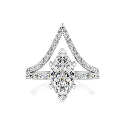 Claudia Moissanite & Lab Grown Diamond Ring | White Gold | 1