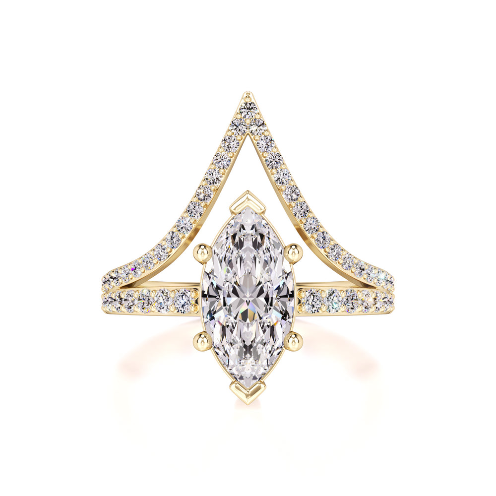 Claudia Moissanite & Lab Grown Diamond Ring | Yellow Gold | 1