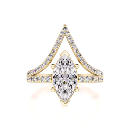 Claudia Moissanite & Lab Grown Diamond Ring | Yellow Gold | 1