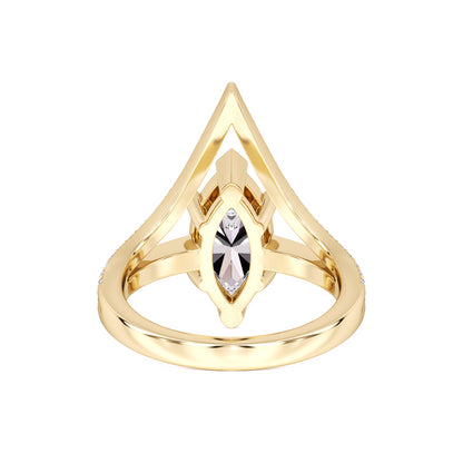 Claudia Moissanite & Lab Grown Diamond Ring | Yellow Gold | 3