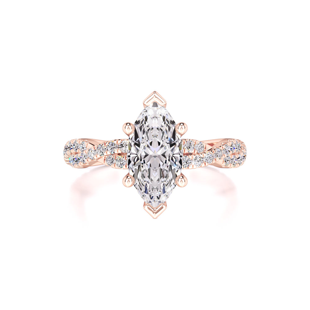 Amaya Moissanite & Lab Grown Diamond Ring | Rose Gold | 1