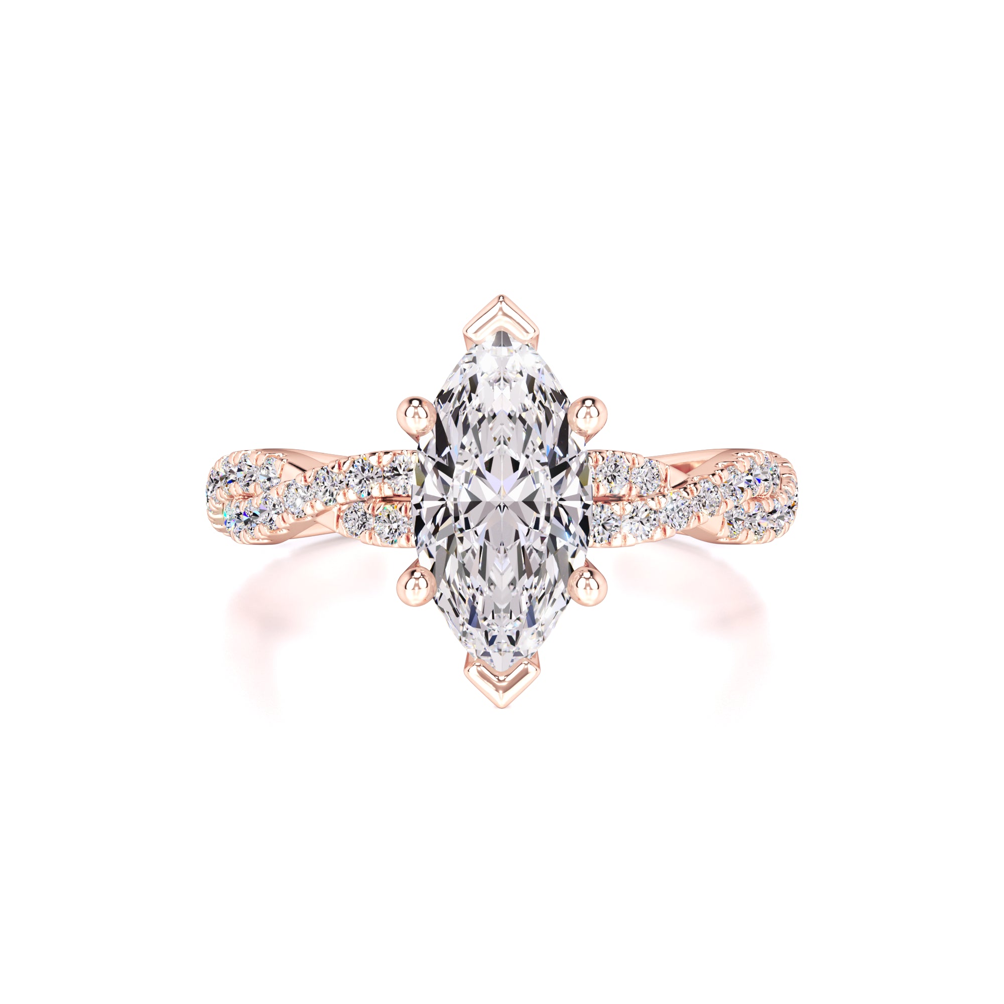 Amaya Moissanite & Lab Grown Diamond Ring | Rose Gold | 1