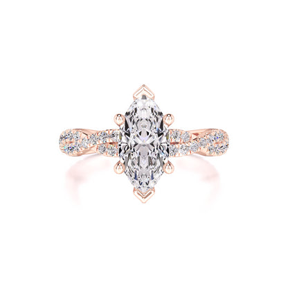 Amaya Moissanite & Lab Grown Diamond Ring | Rose Gold | 1