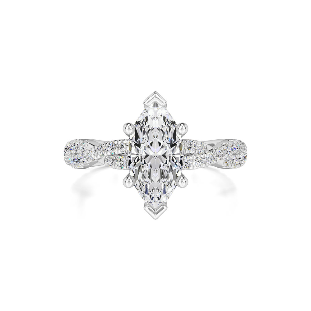 Amaya Moissanite & Lab Grown Diamond Ring | White Gold | 1