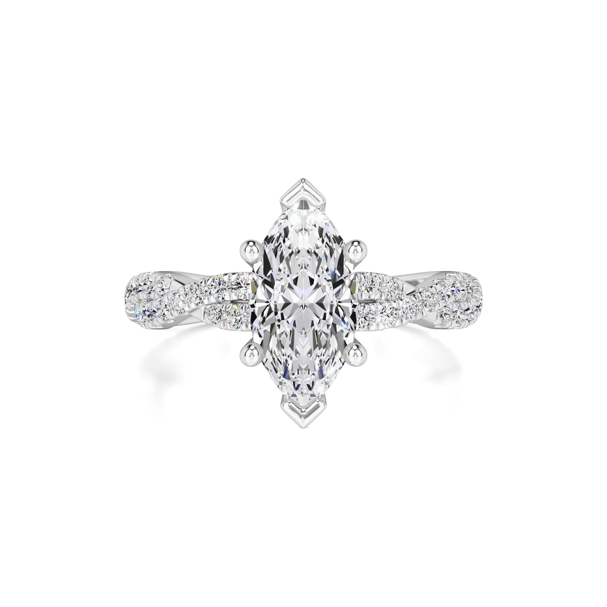 Amaya Moissanite & Lab Grown Diamond Ring | White Gold | 1