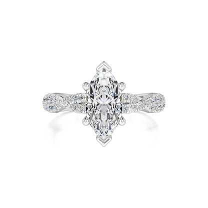 Amaya Moissanite & Lab Grown Diamond Ring | White Gold | 1