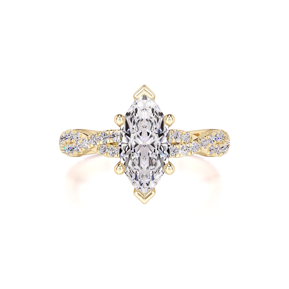 Amaya Moissanite & Lab Grown Diamond Ring | Yellow Gold | 1