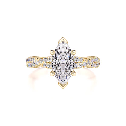 Amaya Moissanite & Lab Grown Diamond Ring | Yellow Gold | 1