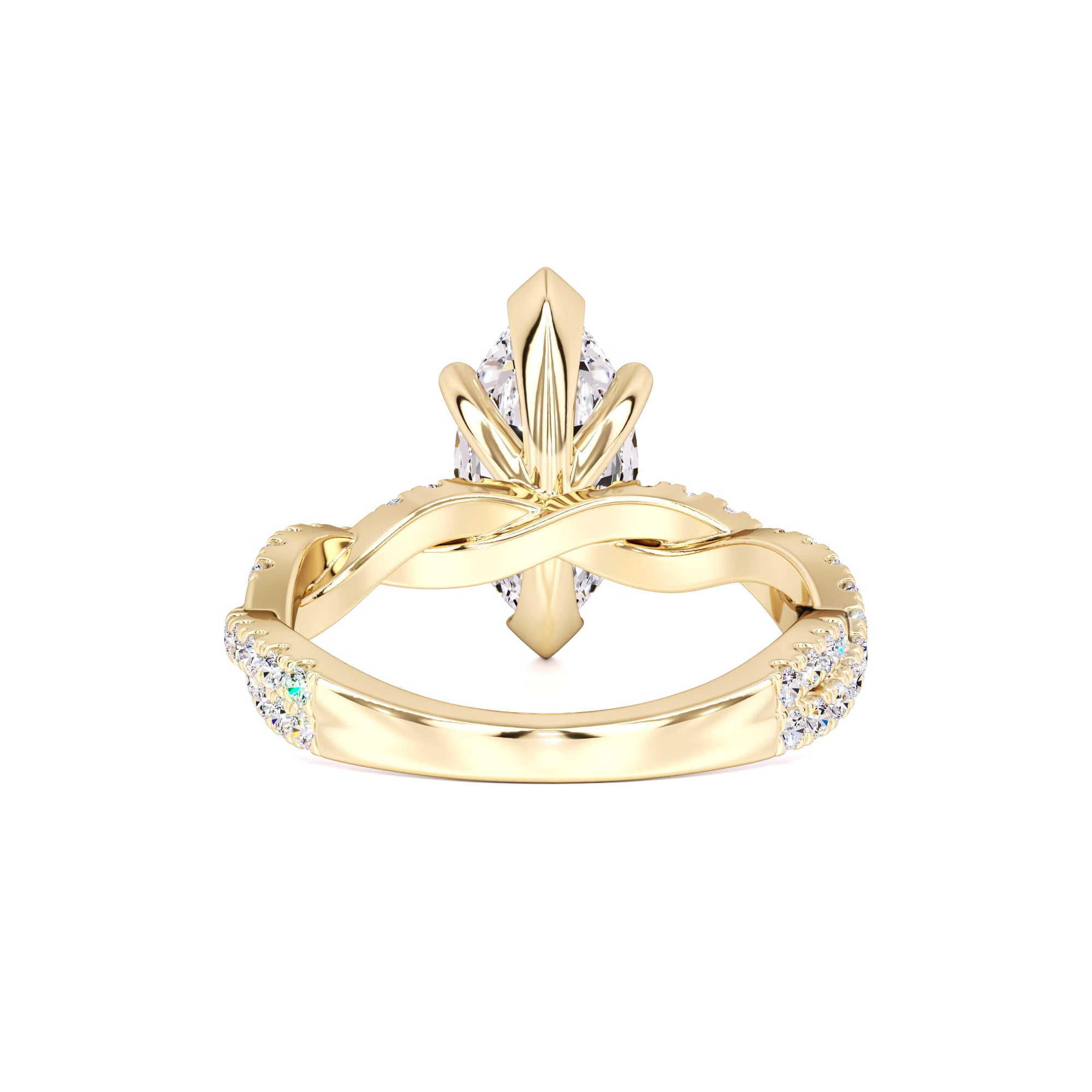 Amaya Moissanite & Lab Grown Diamond Ring | Yellow Gold | 3
