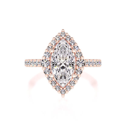 Camila Moissanite & Lab Grown Diamond Ring | Rose Gold | 1