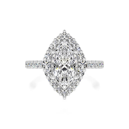 Camila Moissanite & Lab Grown Diamond Ring | White Gold | 1