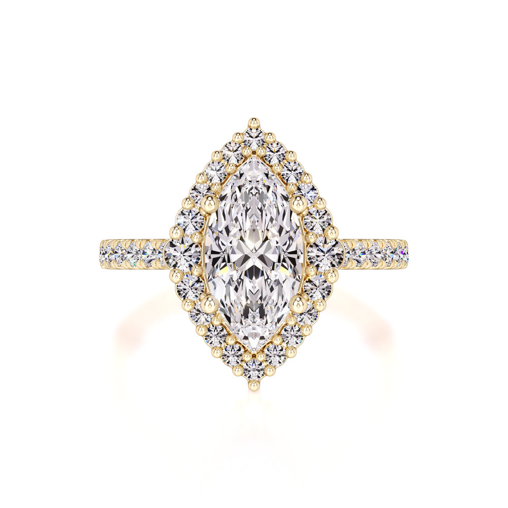 Camila Moissanite & Lab Grown Diamond Ring | Yellow Gold | 1