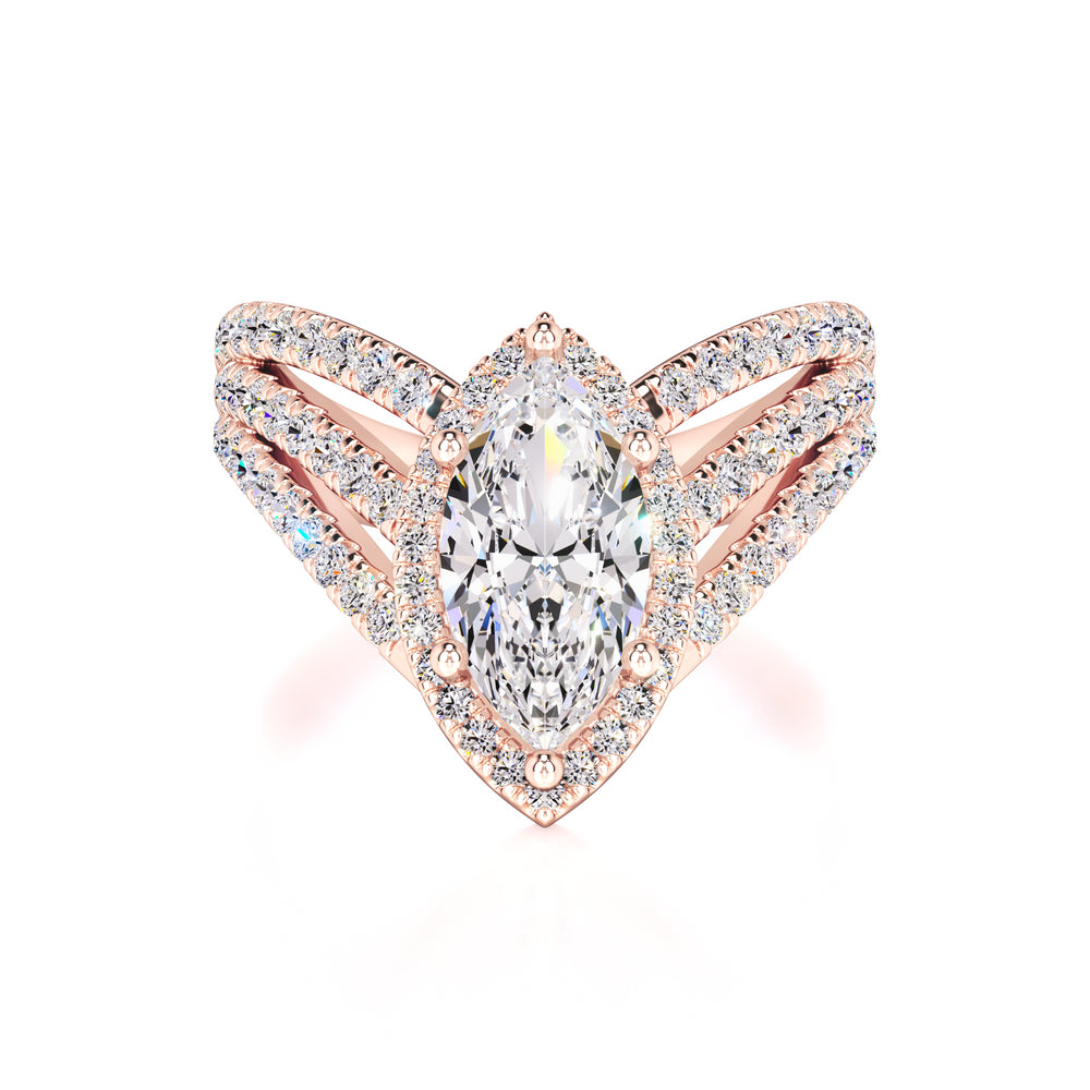 Maddox Moissanite & Lab Grown Diamond Ring | Rose Gold | 1