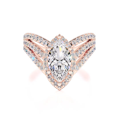 Maddox Moissanite & Lab Grown Diamond Ring | Rose Gold | 1