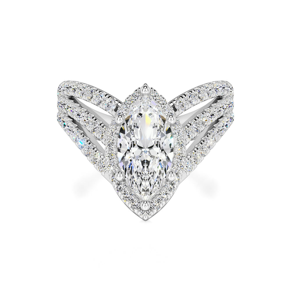 Maddox Moissanite & Lab Grown Diamond Ring | White Gold | 1