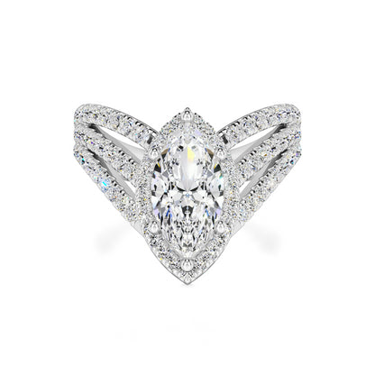 Maddox Moissanite & Lab Grown Diamond Ring | White Gold | 1