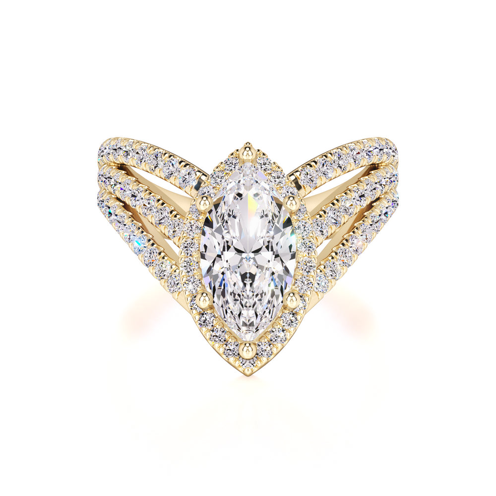 Maddox Moissanite & Lab Grown Diamond Ring | Yellow Gold | 1
