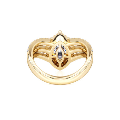 Maddox Moissanite & Lab Grown Diamond Ring | Yellow Gold | 3