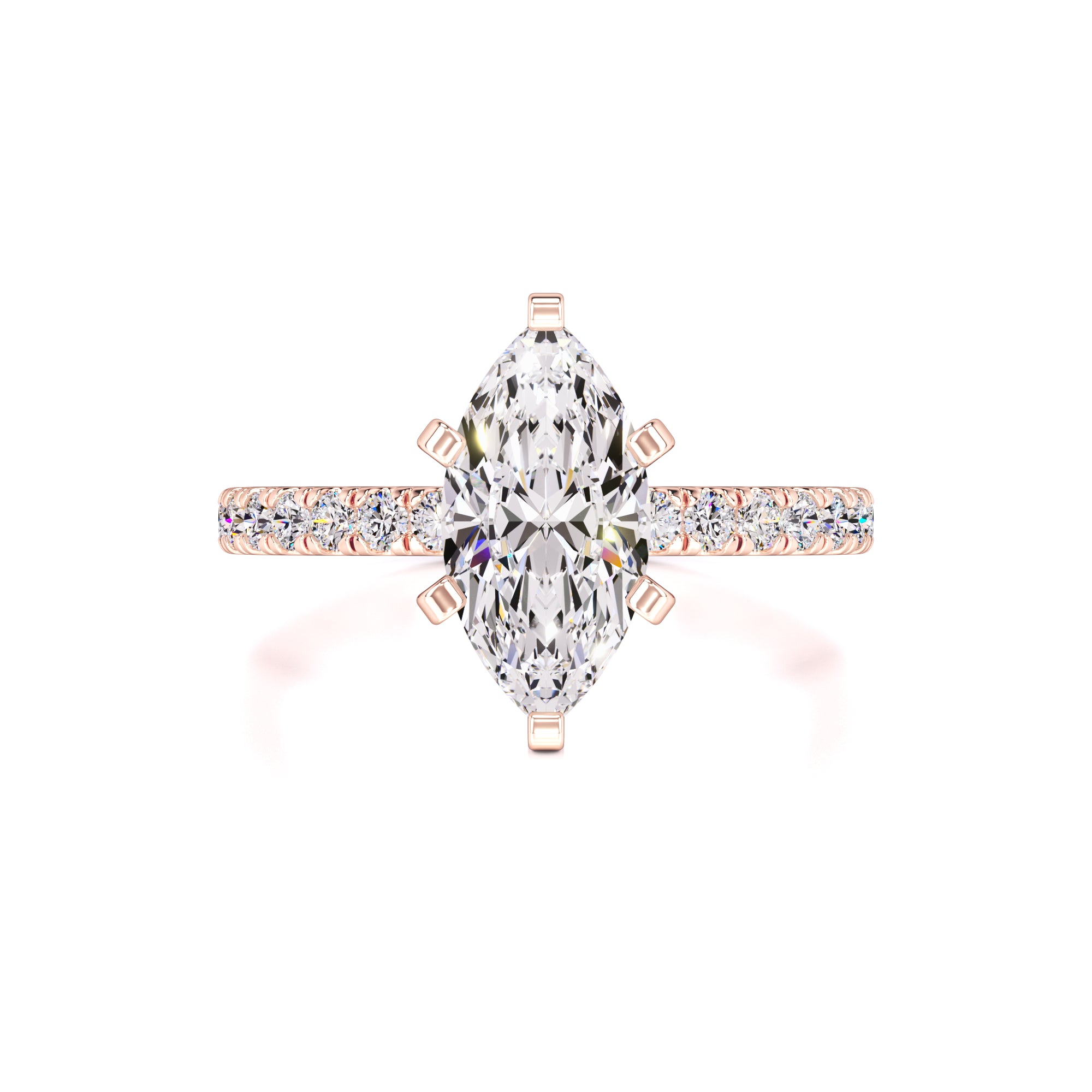 Genevieve Moissanite & Lab Grown Diamond Ring | Rose Gold | 1