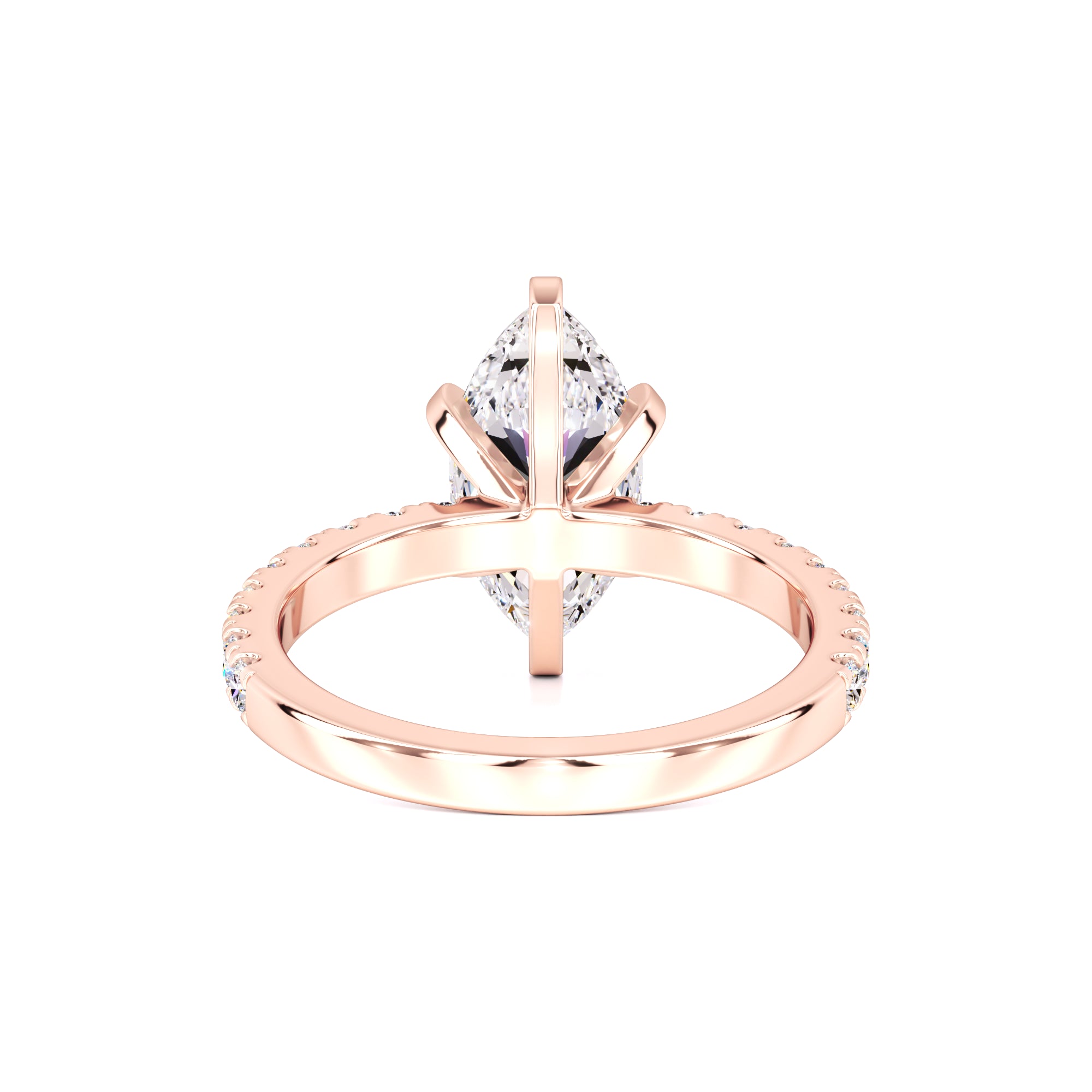 Genevieve Moissanite & Lab Grown Diamond Ring | Rose Gold | 3