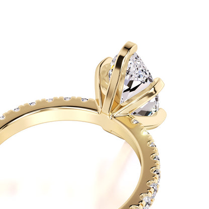 Genevieve Moissanite & Lab Grown Diamond Ring | Yellow Gold | 2