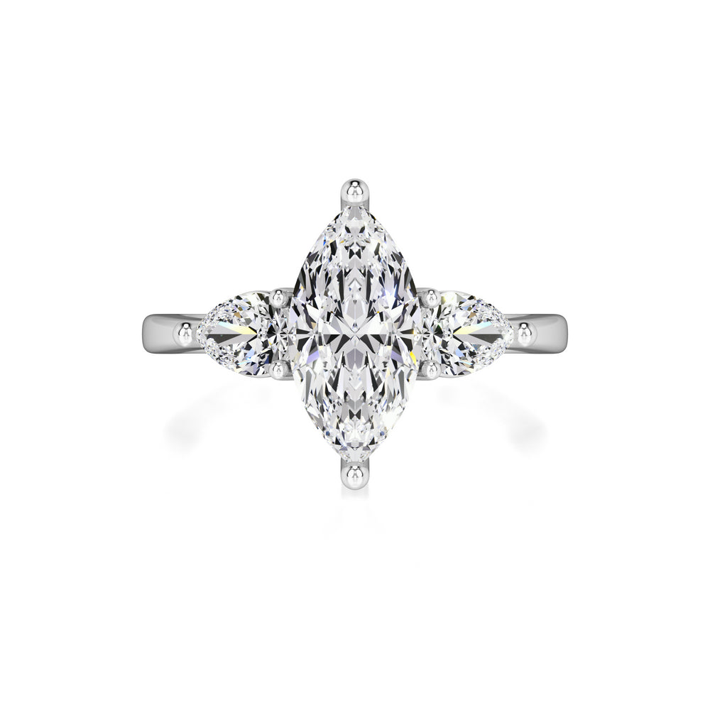 Winnie Moissanite & Lab Grown Diamond Ring | White Gold | 1